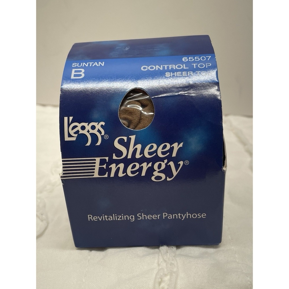 Vintage L'eggs Sheer Energy Sheer Panty Pantyhose Suntan Size‎ B Sheer Toe 55507